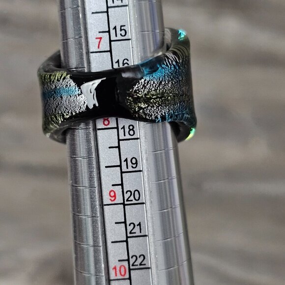 Murano Glass Mistero Wide Multi Color Italian Chunky Statement Ring - Picture 6 of 7